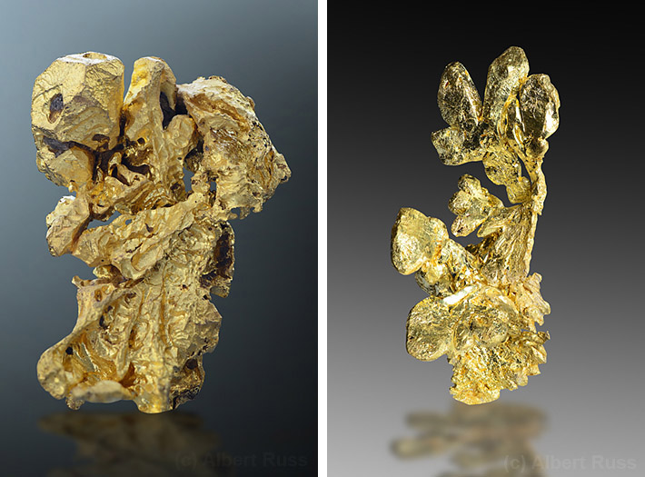 Natural gold crystals
