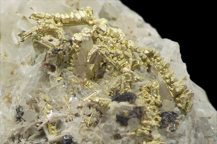 Native gold crystals from Kremnica, Slovakia