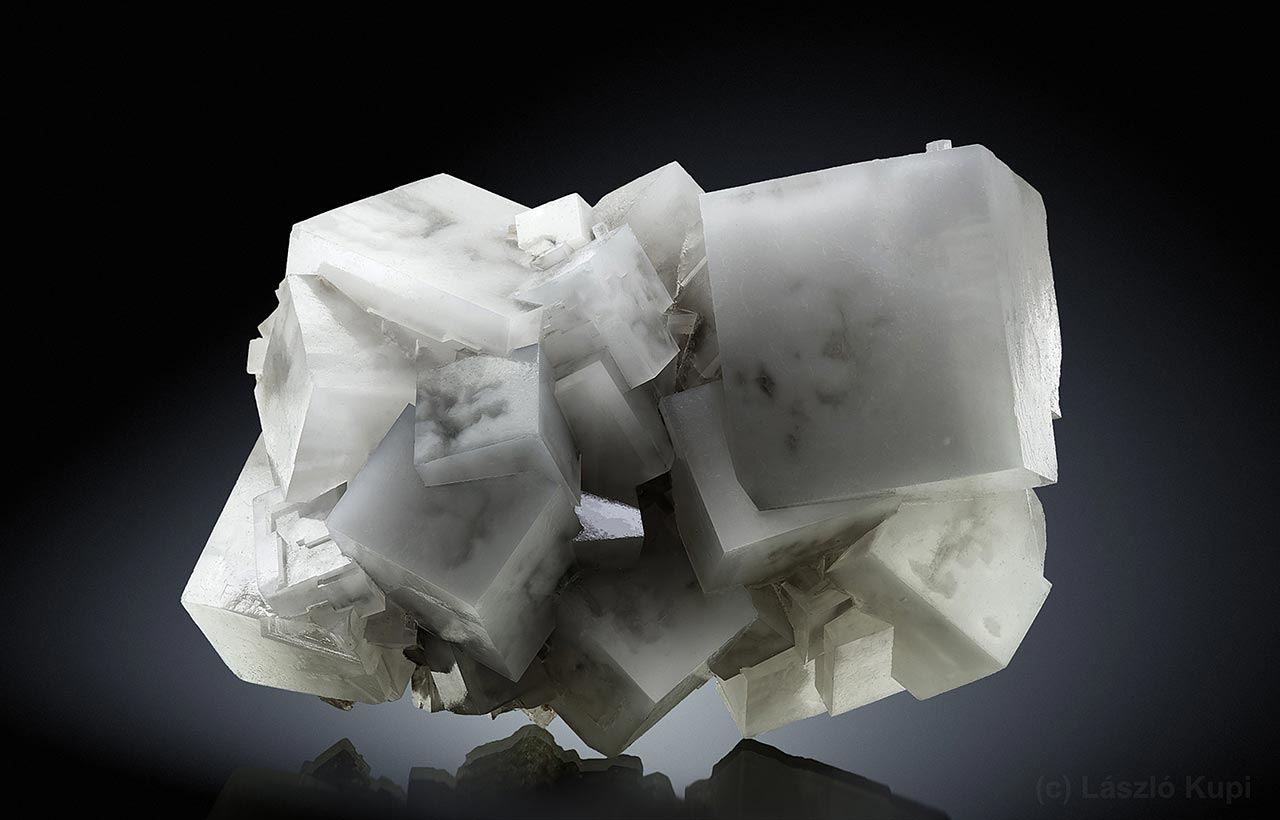 Cluster of halite crystals from Salar de Uyuni, Bolivia