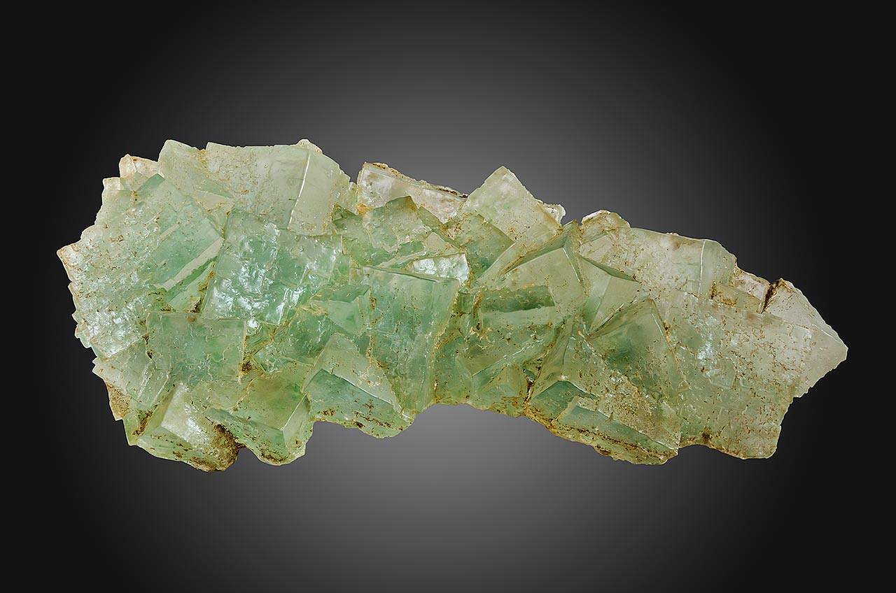Cluster of green halite crystals from Inowroclaw, Poland