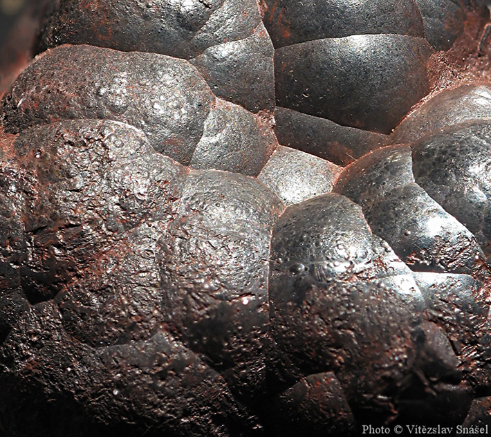 Detail of botryoidal hematite from Orlicke hory, Czech Republic