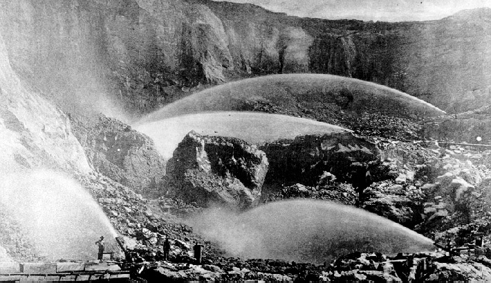 Historic photo of North Bloomfield Mine at Malakoff Diggins, California