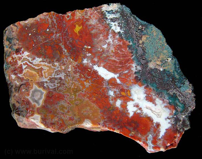 Colorful jasper chalcedony from Aouli, Morocco