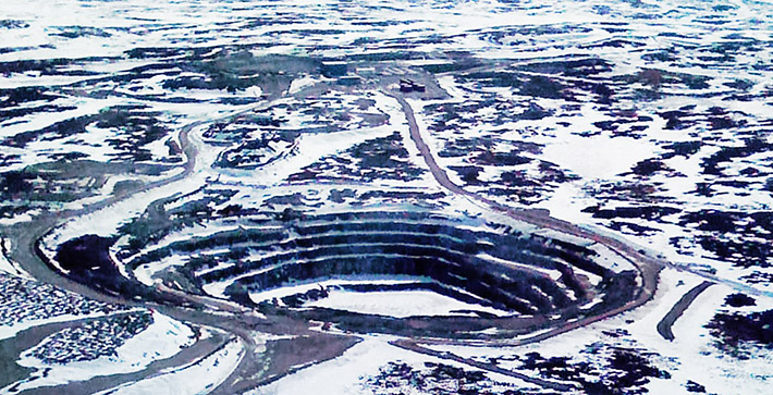 Jericho open pit diamond mine near Nunavut, Canada