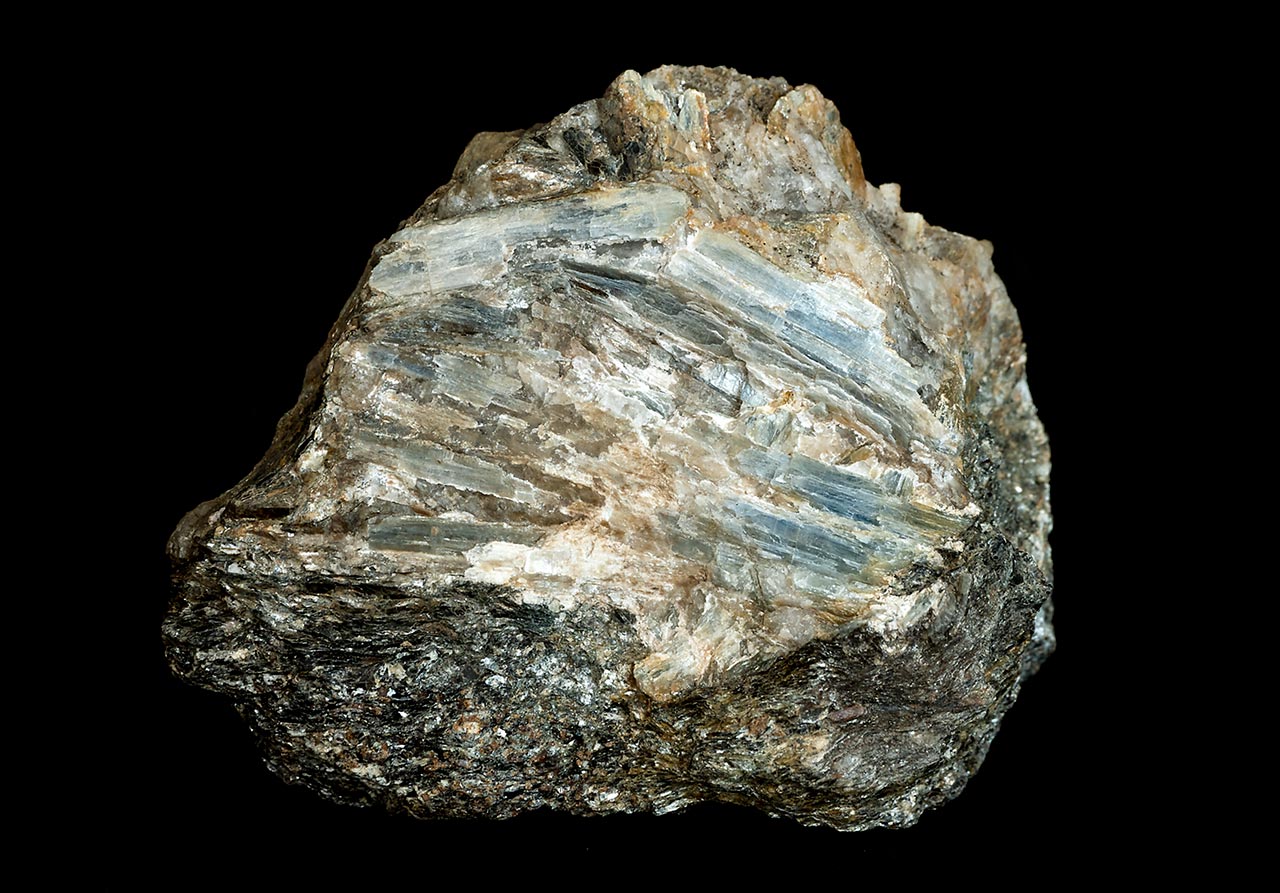 Pale blue kyanite in quartz lens from Frymburk, Czech Republic