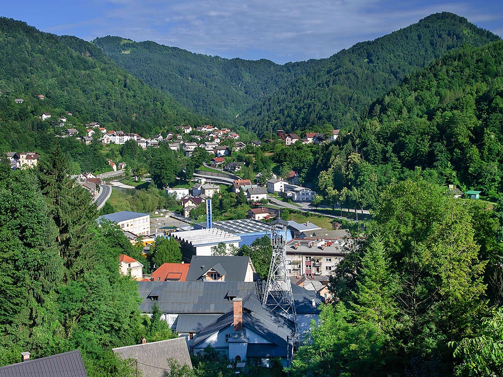 Mining town and UNESCO site Idria (Idrija) in Slovenia