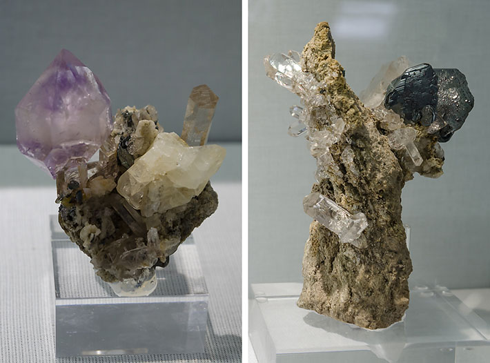 Amethyst and hematite crystals from Cavradischlucht, Switzerland