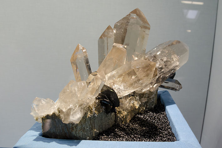 Smoky quartz with hematite from Cavradischlucht, Switzerland
