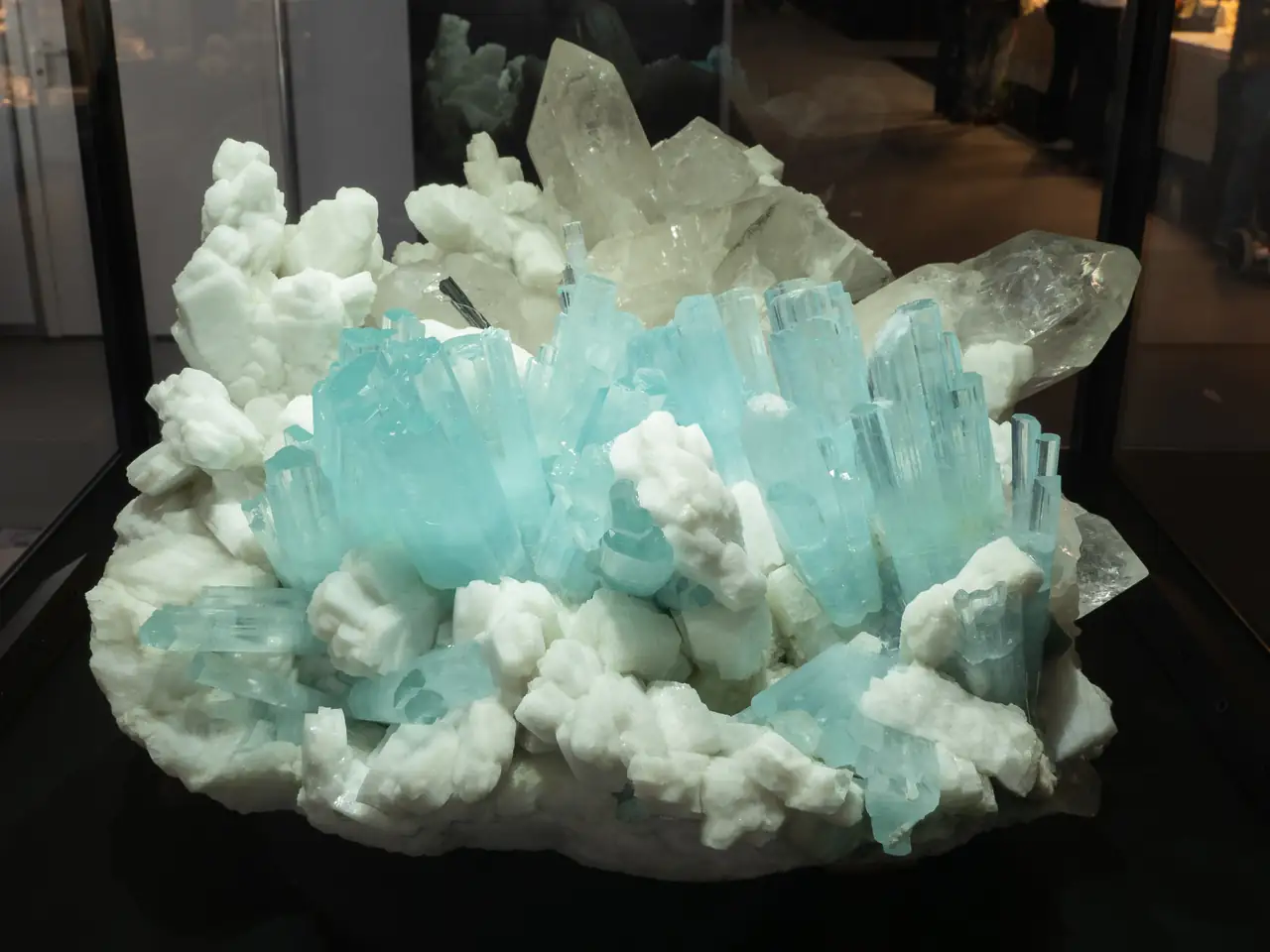 Huge cluster of feldspar, quartz and aquamarine from Pakistan.