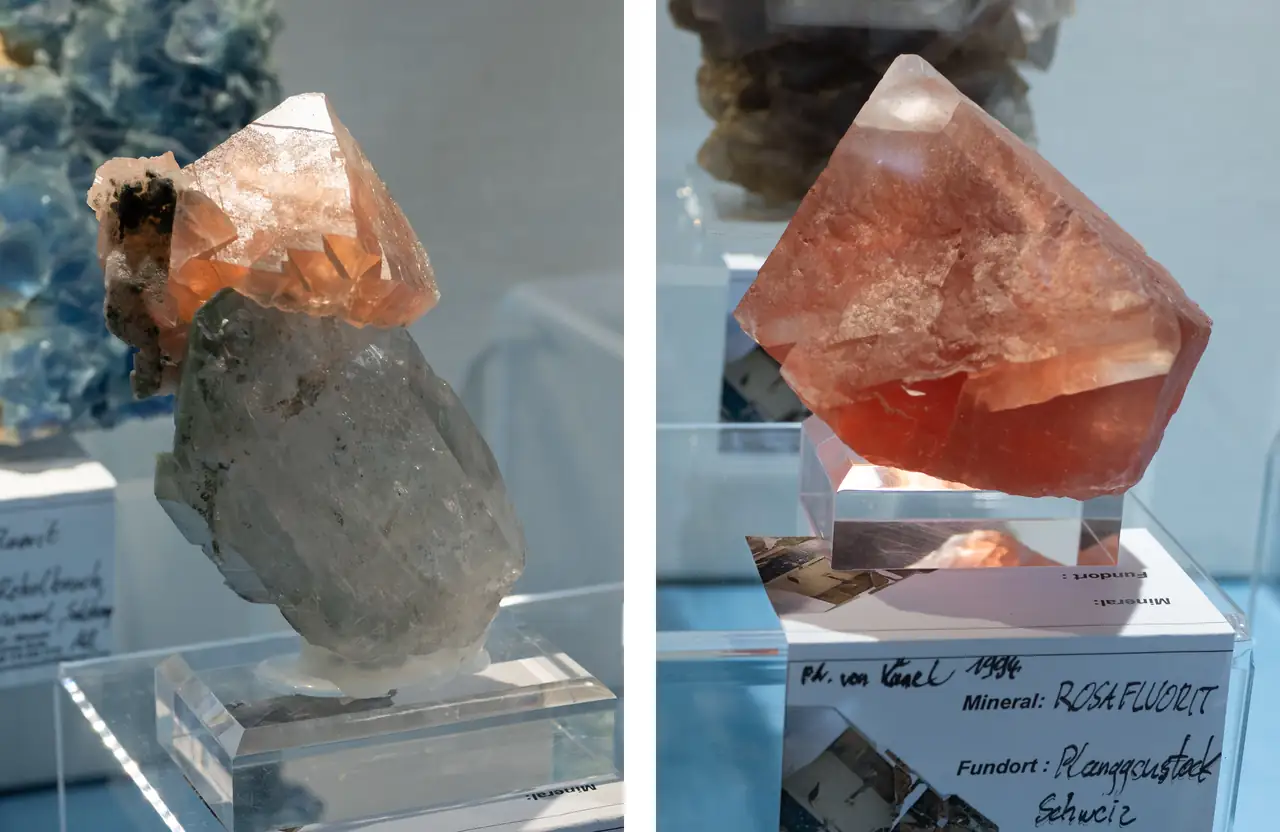Nice pink fluorite crystals from classic locality at Planggenstock, Switzerland.