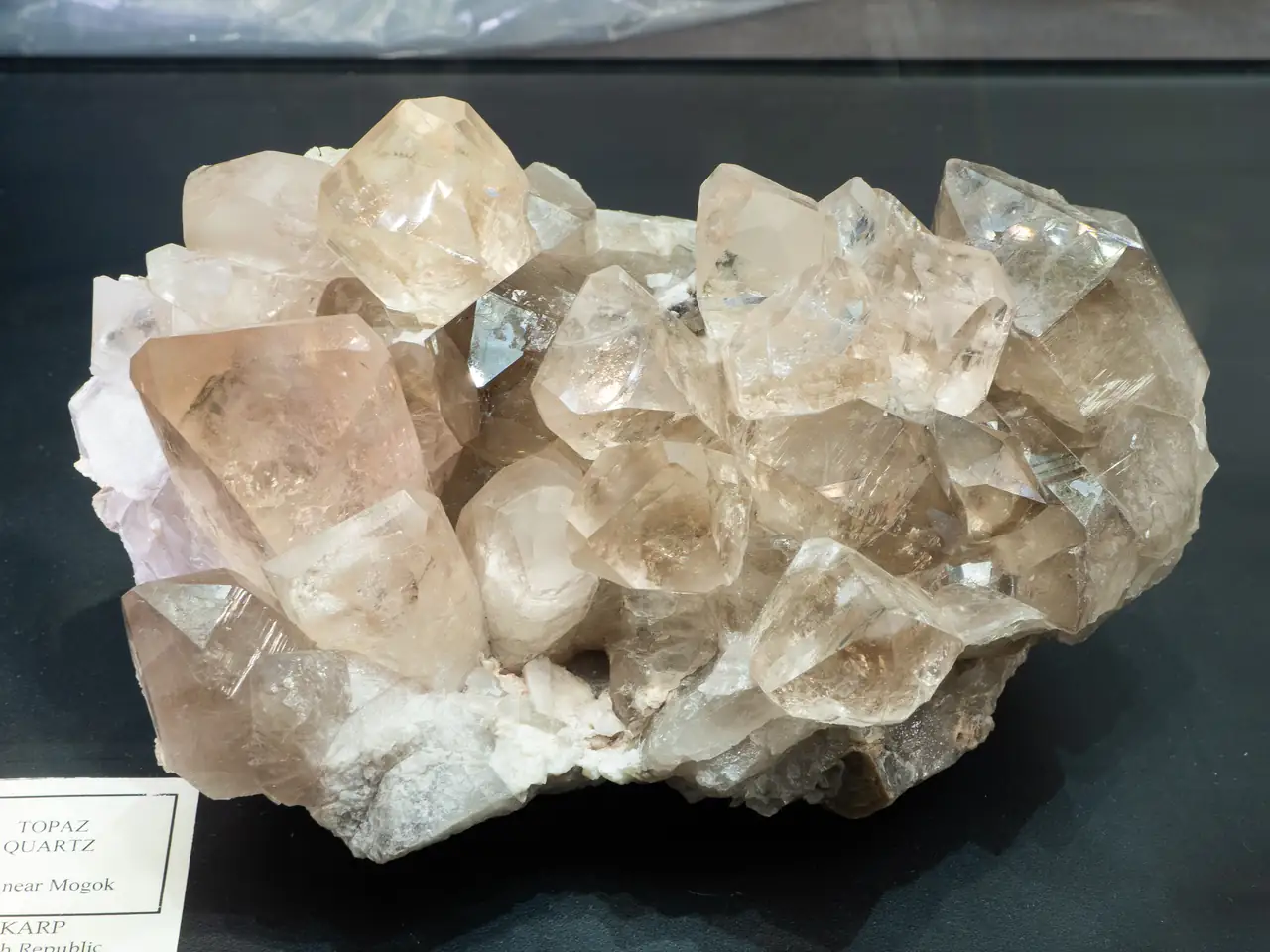 Nice cluster of topaz crystals from Pantaw, Myanmar.