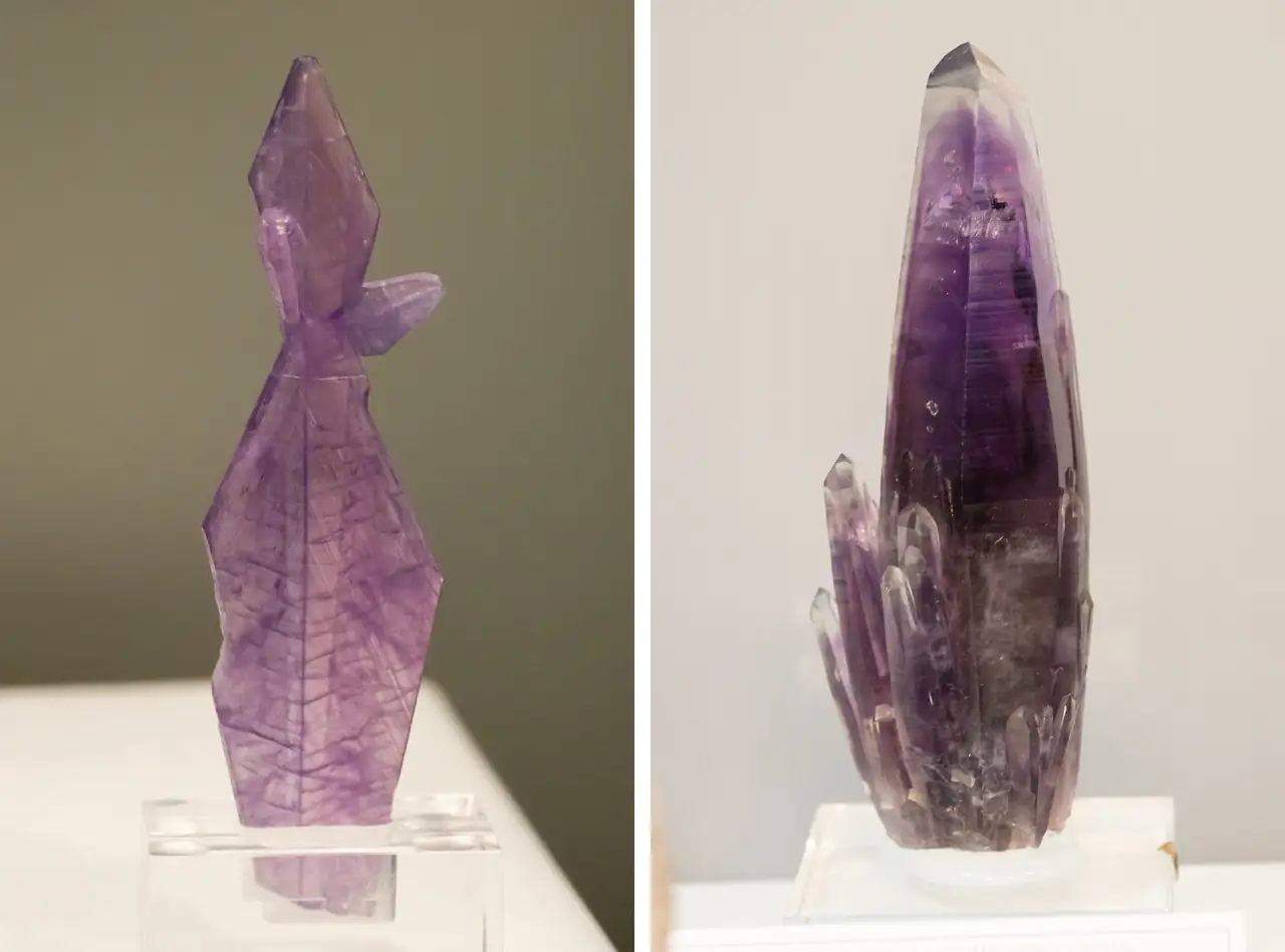 Fluorapatite and amethyst crystals