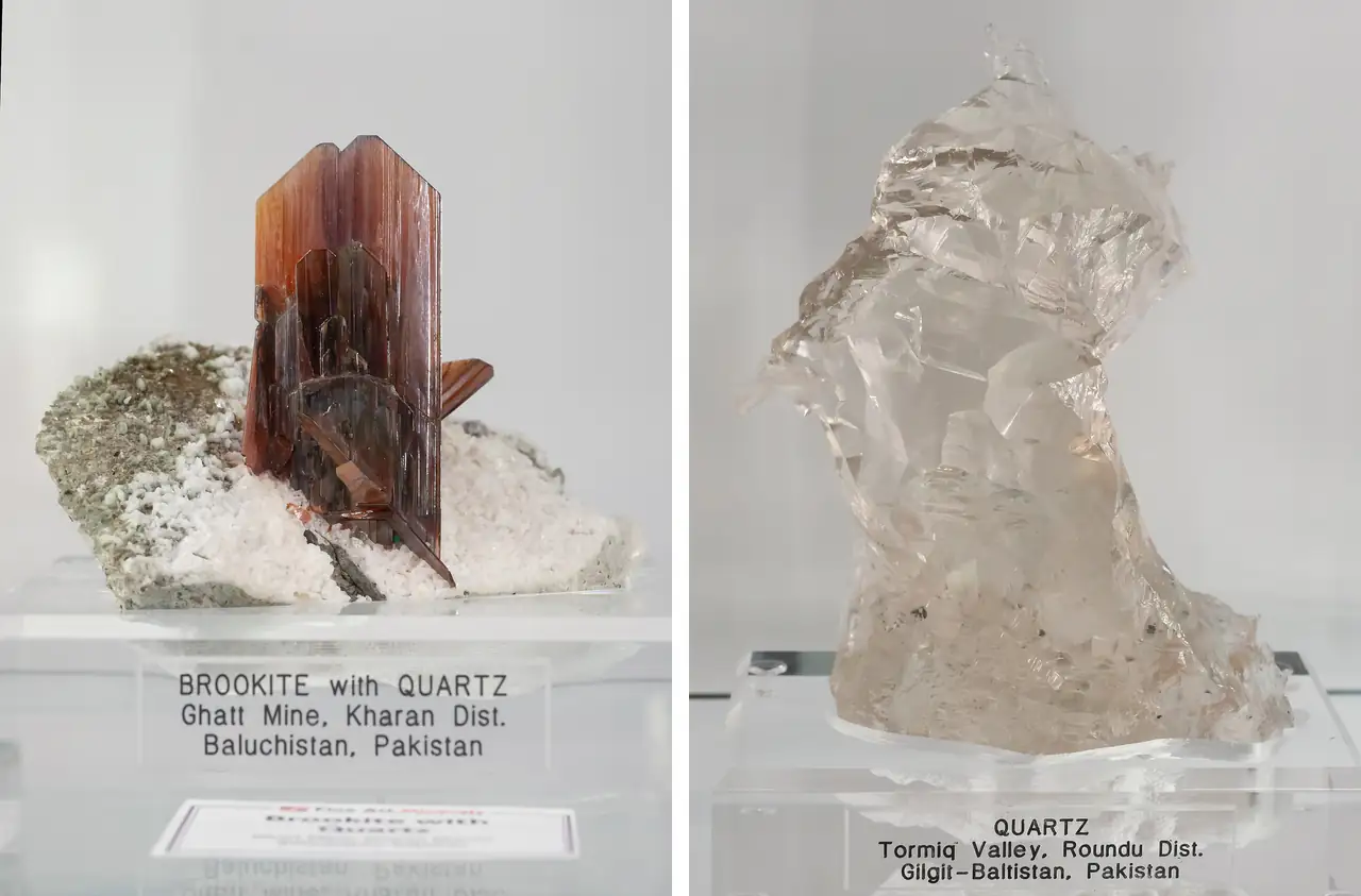 Brookite and etched quartz from Pakistan