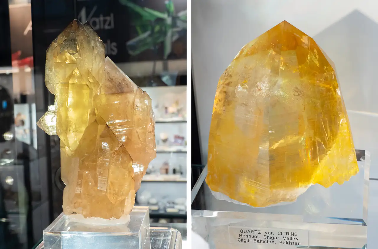 Natural citrine crystals