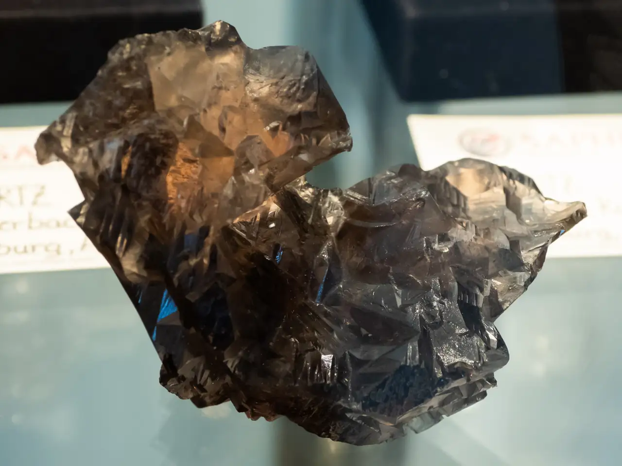 Etched dark smoky quartz from Grimsel, Switzerland