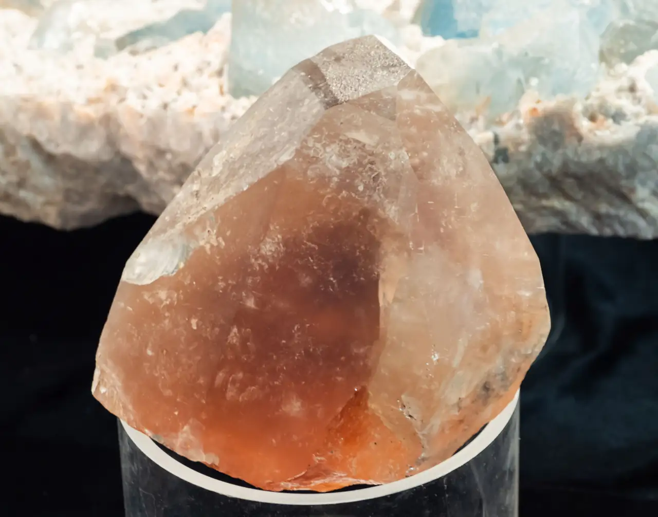 Classic matte orange topaz crystal from Khoroshiv (formerly Volodarsk), Ukraine