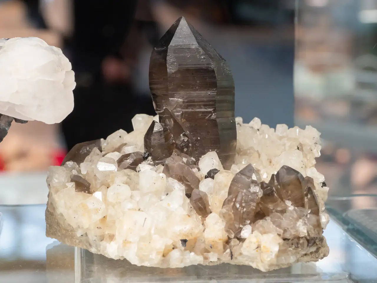 Smoky quartz and topaz cluster from Zabytoe, Russia