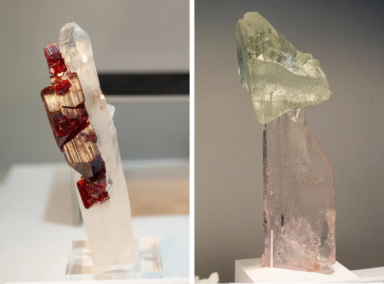 Uvite tourmaline and spodumene from Brazil