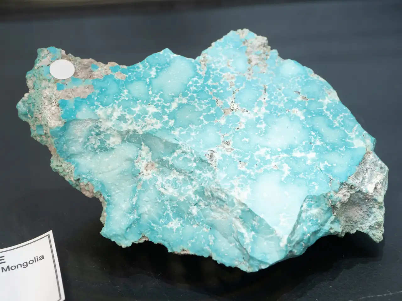 Uncommon pale blue turquoise from Erdenet, Mongolia