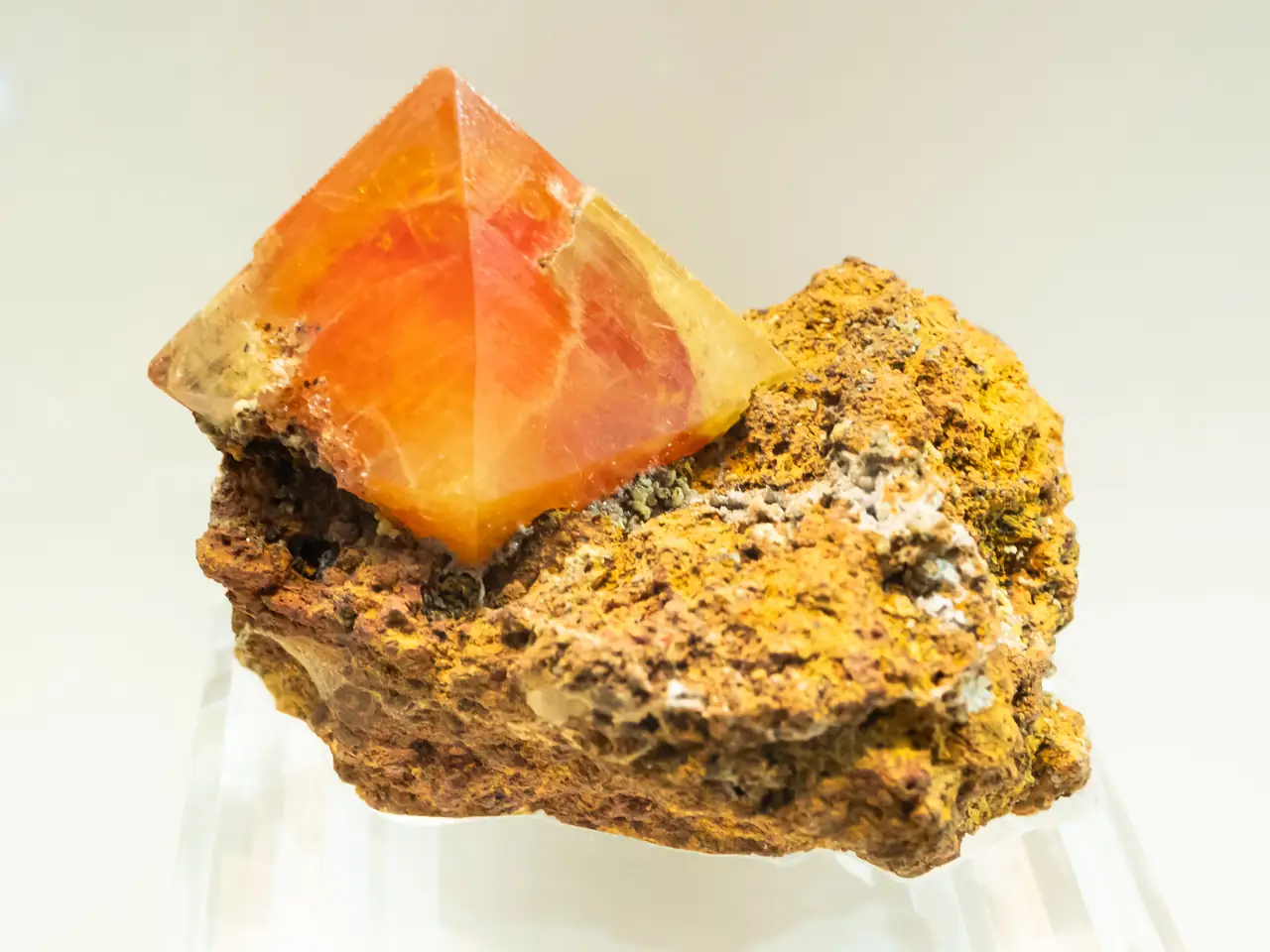 Classic thick wulfenite crystal from M'Fouati, Congo