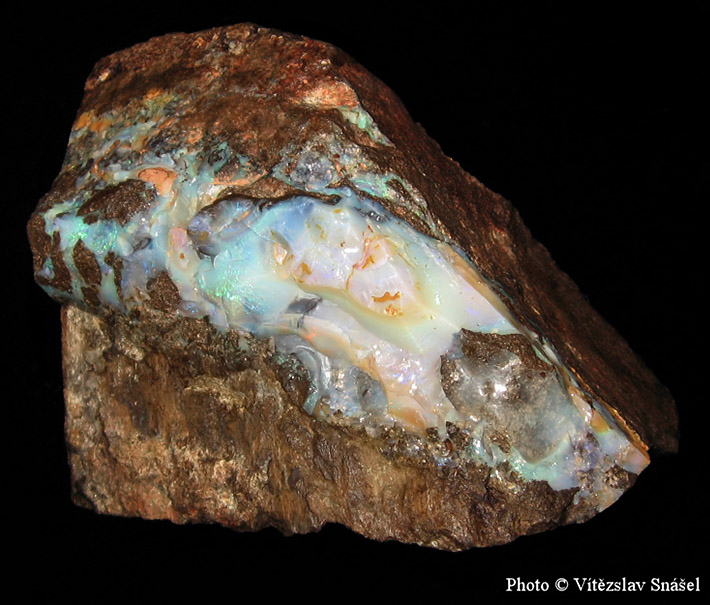 Precious opal from Quilpie, Queensland, Australia