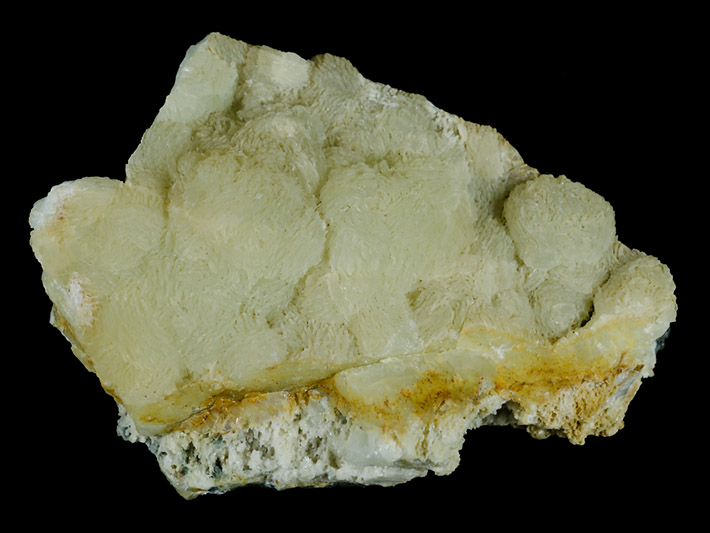 Alpine vein with apple green prehnite crystals from Markovice quarry in Czech Republic