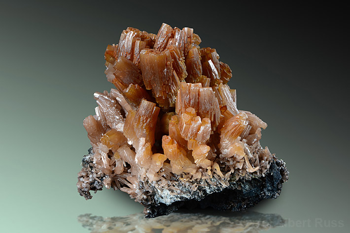 Cluster of brown pyromorphite crystals from Bad Ems, Germany