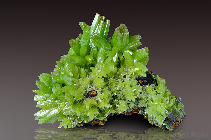 Bright green crystals of pyromorphite from Daoping Mine, China