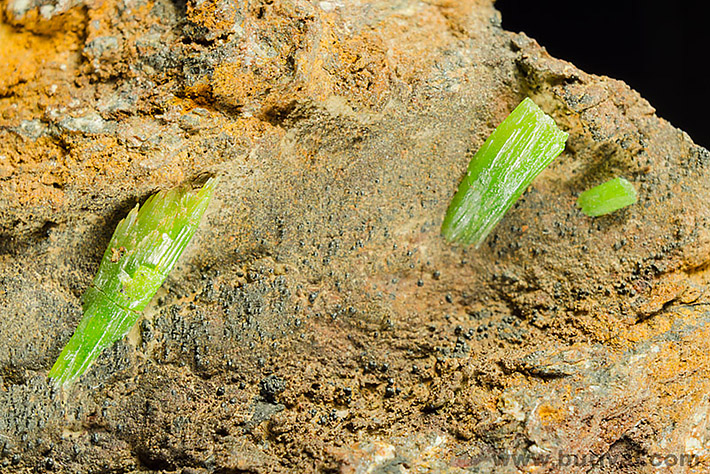 Green pyromorphite crystals from Komárovice, Czech Republic