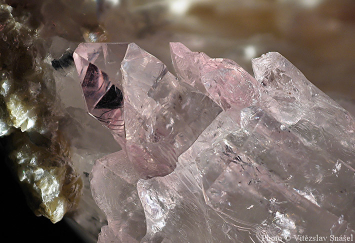 Rare crystals of pink quartz from Brazil