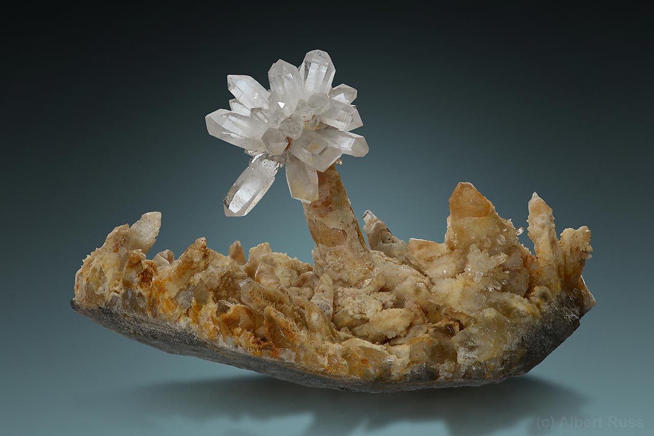 Mineral specimen with two generations of quartz from Banská Belá, Slovakia