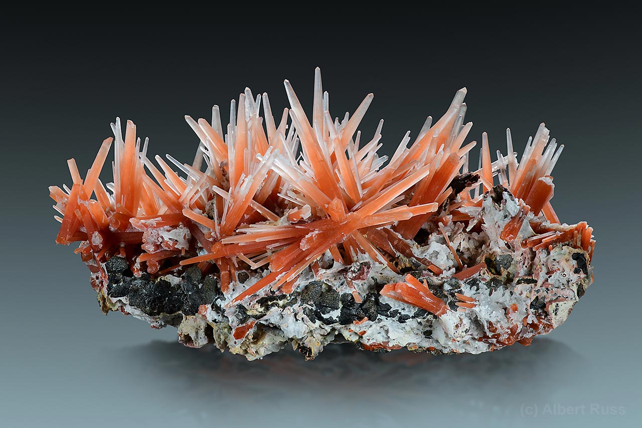 Cluster of rare red quartz from Dalnegorsk, Russia
