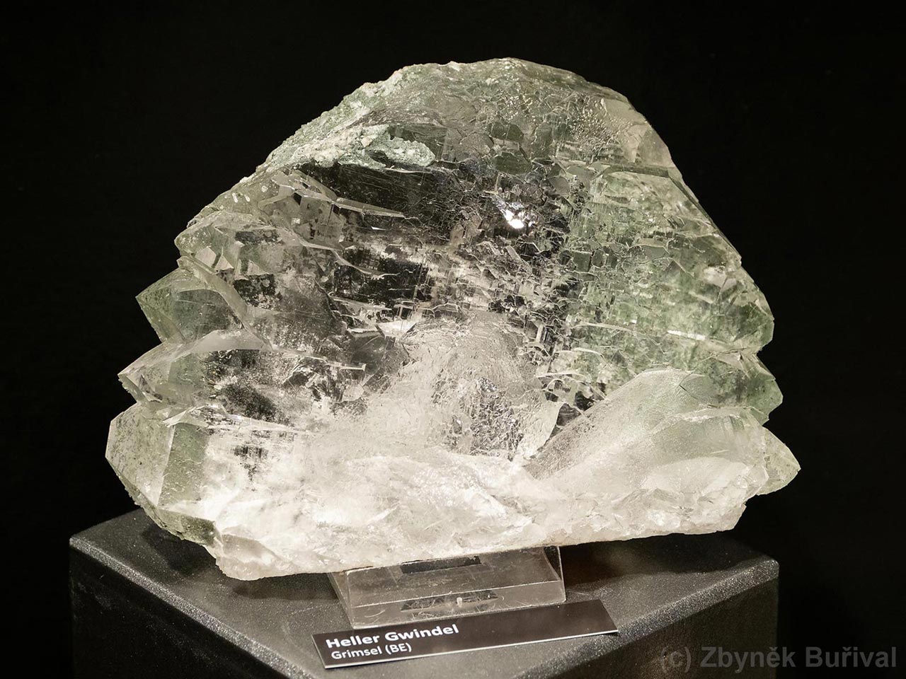 Clear quartz gwindel with minor chlorite from Grimsel Pass, Switzerland