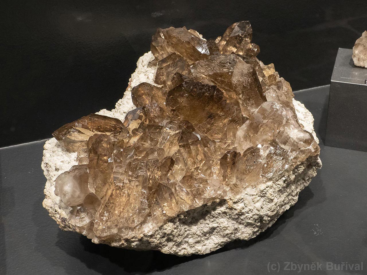 smoky quartz crystals cluster with several gwindels from Göscheneralp, Switzerland