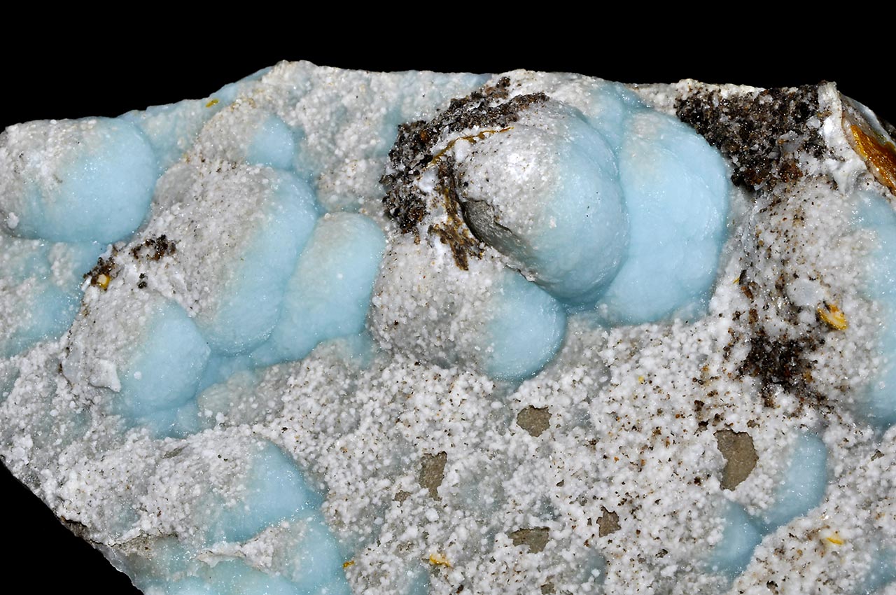 Light blue smithsonite from Sherman Mine, Leadville District, Colorado, USA