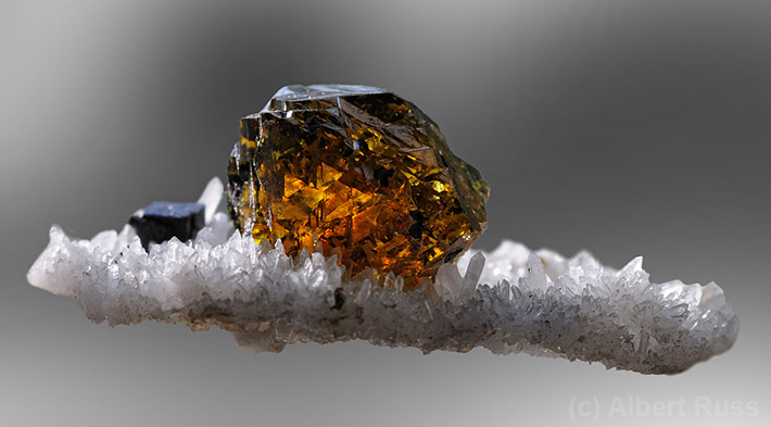 Gemmy yellow cleiophane sphalerite crystal from Slovakia