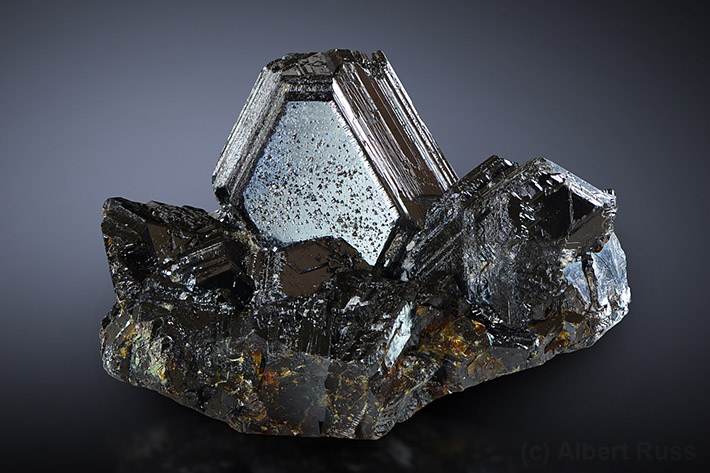 Dark sphalerite crystals from Hodruša, Slovakia
