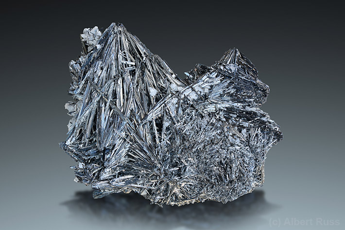 Crystalline stibnite aggregate from Zlatá Baňa, Slovakia