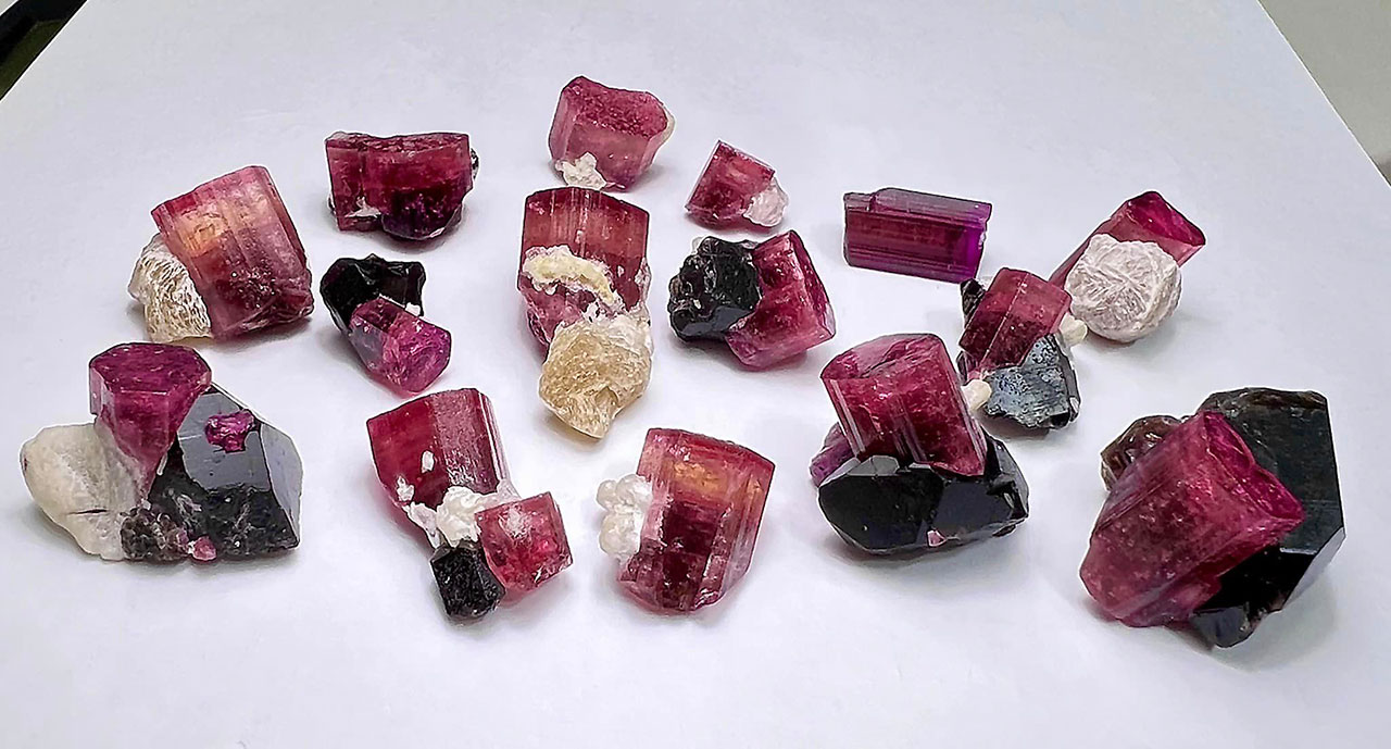 Artificially irradiated tourmaline with saturated unnatural colors from Afghanistan.