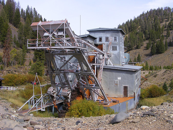 Historic gold dredge in Idaho