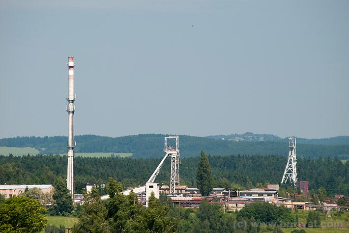 Landscape with Rožná uranium mine in Czech Republic