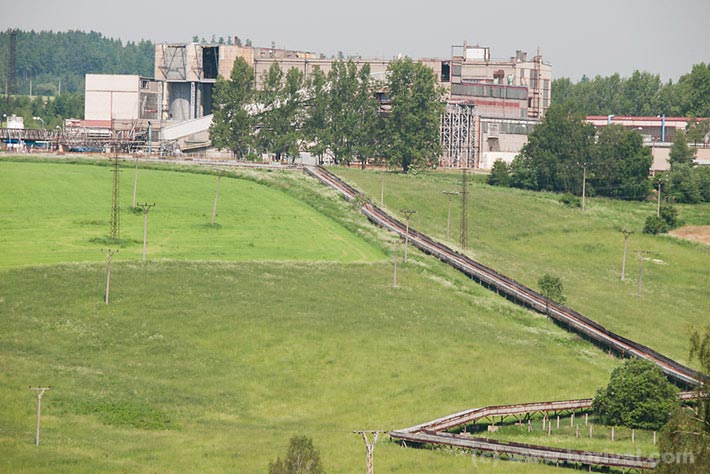 Uranium ore processing plant in Rožná