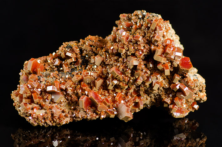 Vanadinite cluster from Mibladen, Morocco