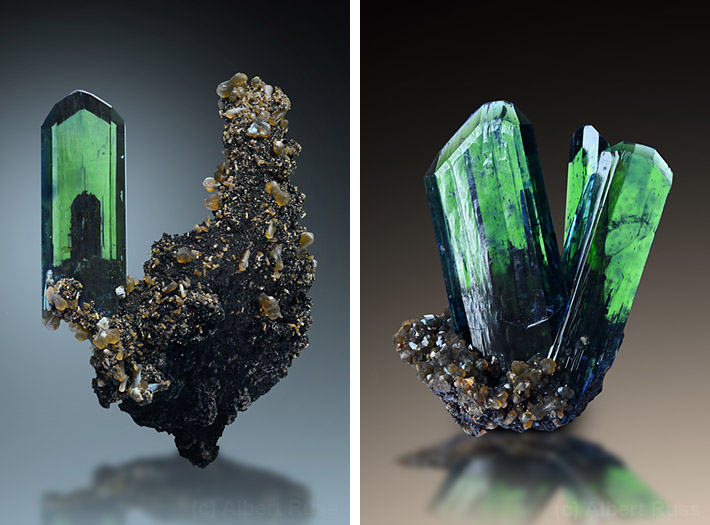 Green vivianite crystals from Oruro department, Bolivia