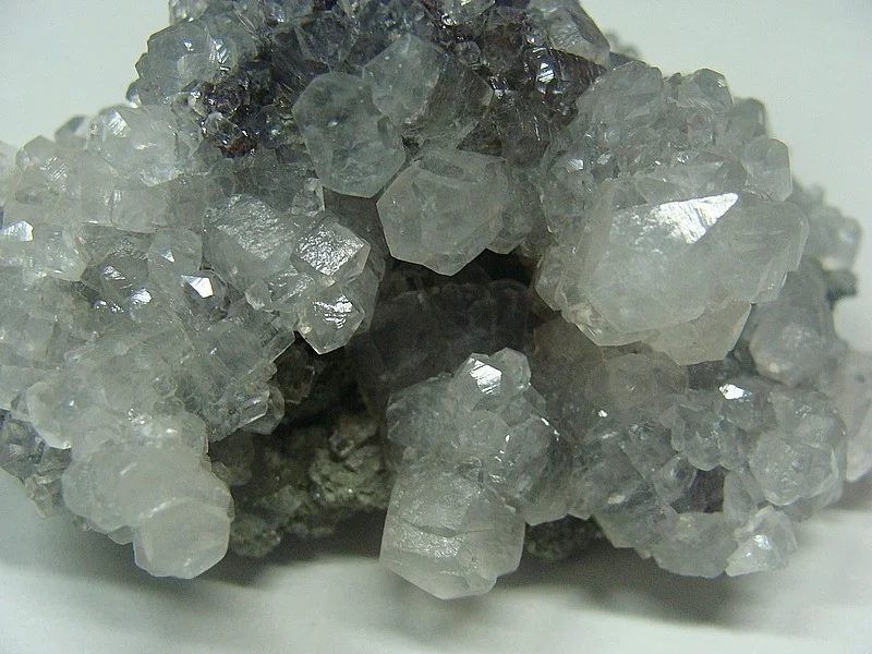 Mineral photo of Baryte, Calcite from locality Březové Hory, Czech Republic