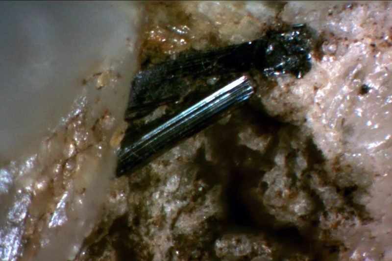 Mineral photo of Bismuthinite from locality Kasejovice, Czech Republic