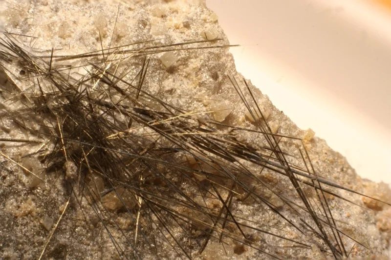 Mineral photo of Millerite from locality Kladno, Czech Republic