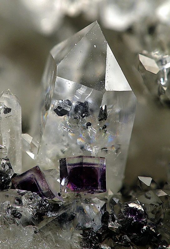 Fluorite, Quartz, Wolframite