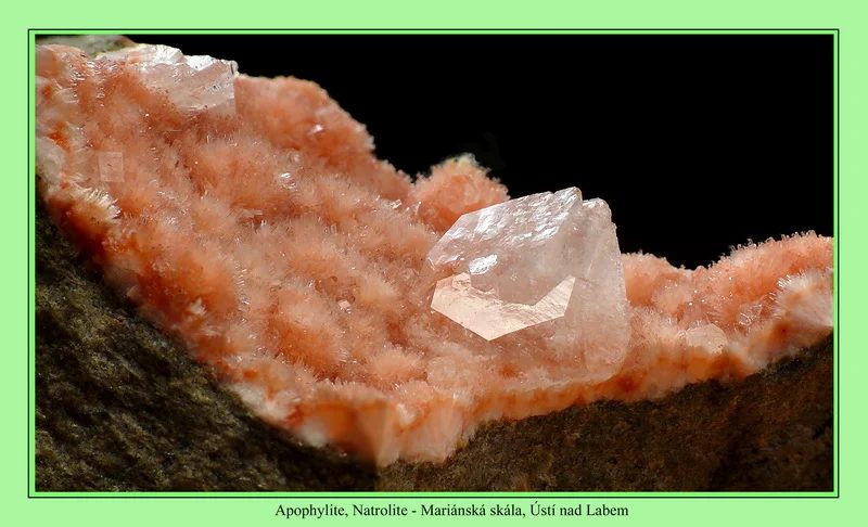 Mineral photo of Apophyllite, Natrolite from locality Mariánská skála, Ustí nad Labem, Czech Republic