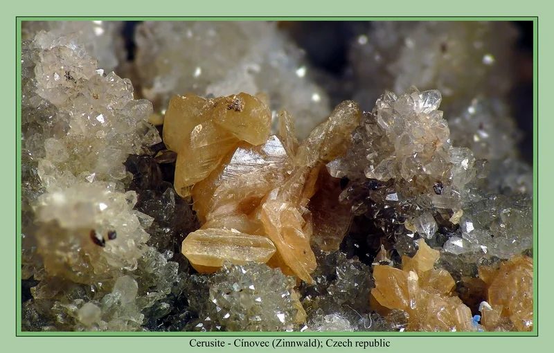 Mineral photo of Cerussite from locality Cínovec, Czech Republic